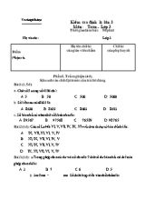 Đề kiểm tra định kì môn Toán lớp 3